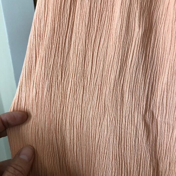 Koy RESORT Miami Square Neck Short Sleeve Crinkle Dress in Blush Sz S - Picture 6 of 7